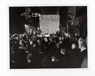 Photograph of the opening ceremony of Holme Moss station