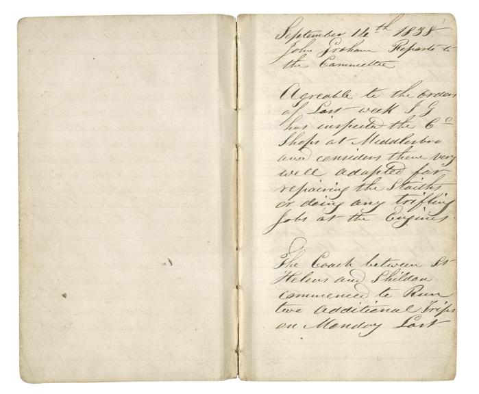 Fourth front flyleaf and page 1 of John Graham's report book