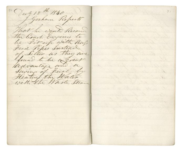 Pages 90 and 91 of John Graham's report book 1838-1845