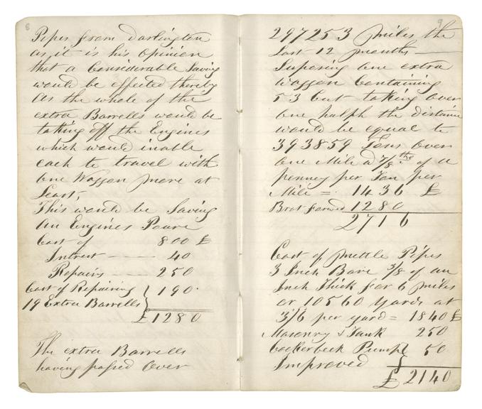 Pages 8 and 9 of John Graham's report book 1838-1845