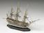 Model in bone of French 3 decker ship in case
