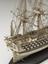 Model in bone of French 3 decker ship in case