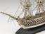 Model in bone of French 3 decker ship in case