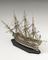 Model in bone of French 3 decker ship in case