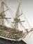 Model in bone of French 3 decker ship in case