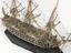 Model in bone of French 3 decker ship in case