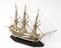 Model in bone of French 3 decker ship in case