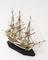 Model in bone of French 3 decker ship in case