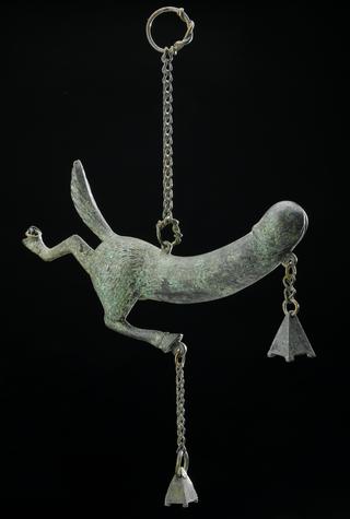 Bronze amulet with horses' hooves and pendants, Graeco-Roman, 100 BCE-400 CE