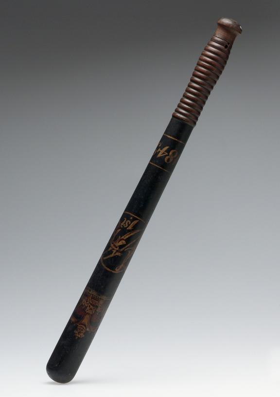 Truncheon, wood, English, dated 1849