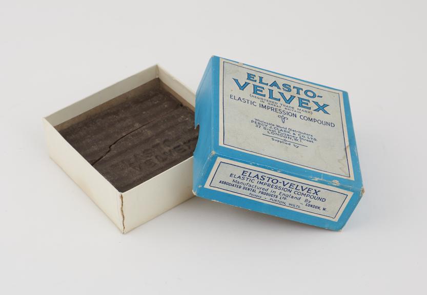 Box of "Elasto-velvex" elastic impression compound (impression compound)