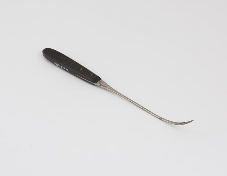 Perineal needle, steel with ebony handle