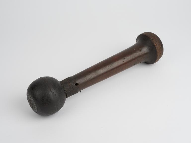 19th century lead-weighted wooden pestle or club