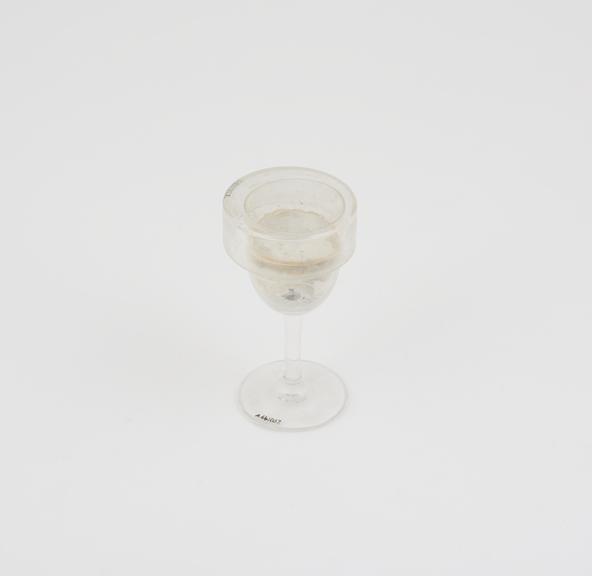 Wine glass with fake plaster contents and glass co