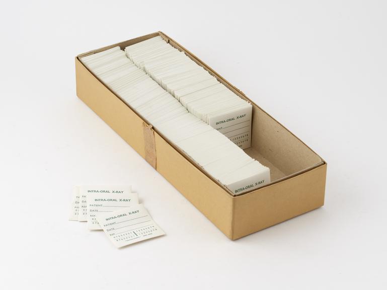 Box of dental X-ray film envelopes