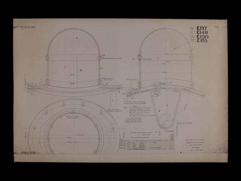 Engineering drawing of Rocket model Dome and regulator st: pipe