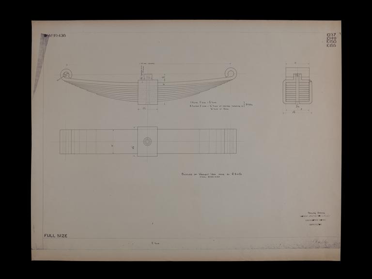 Engineering drawing of Rocket model Trailing spring