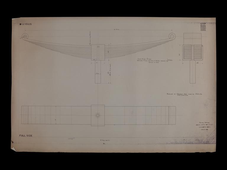 Engineering drawing of Rocket model Driving springs