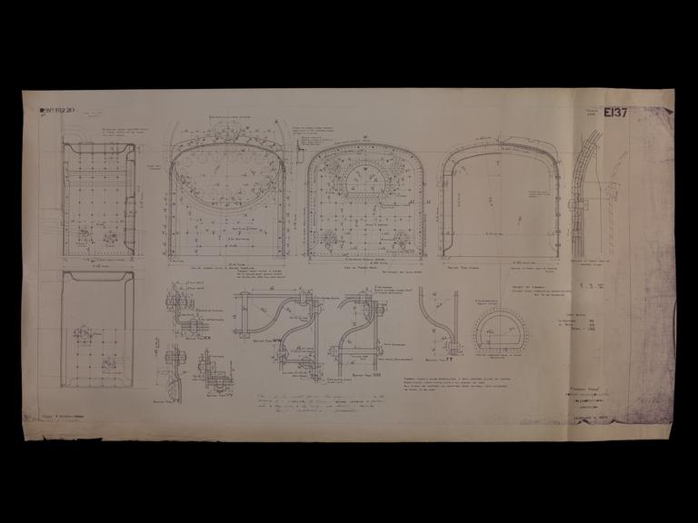 Engineering drawing of Rocket model Firebox arrangement