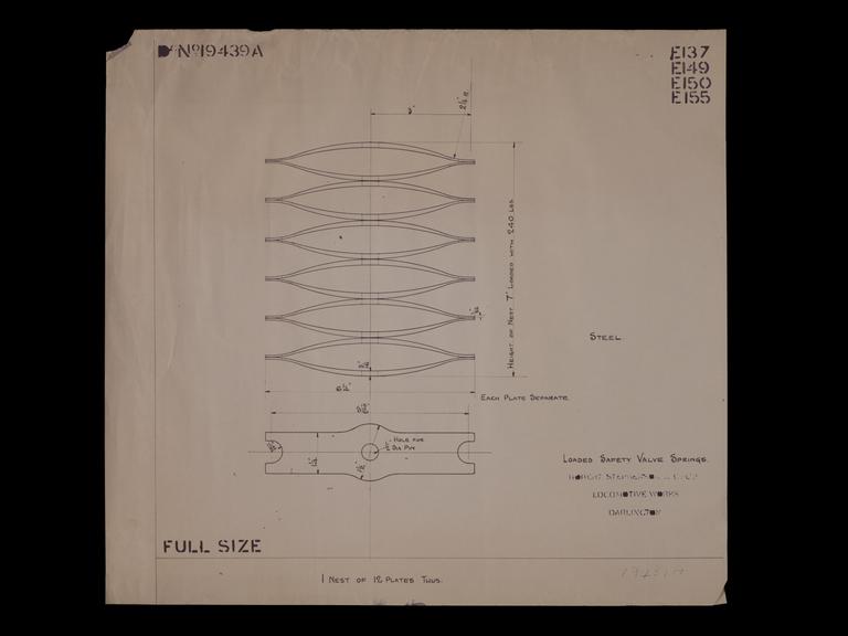 Engineering drawing of Rocket model Loaded safety valve springs