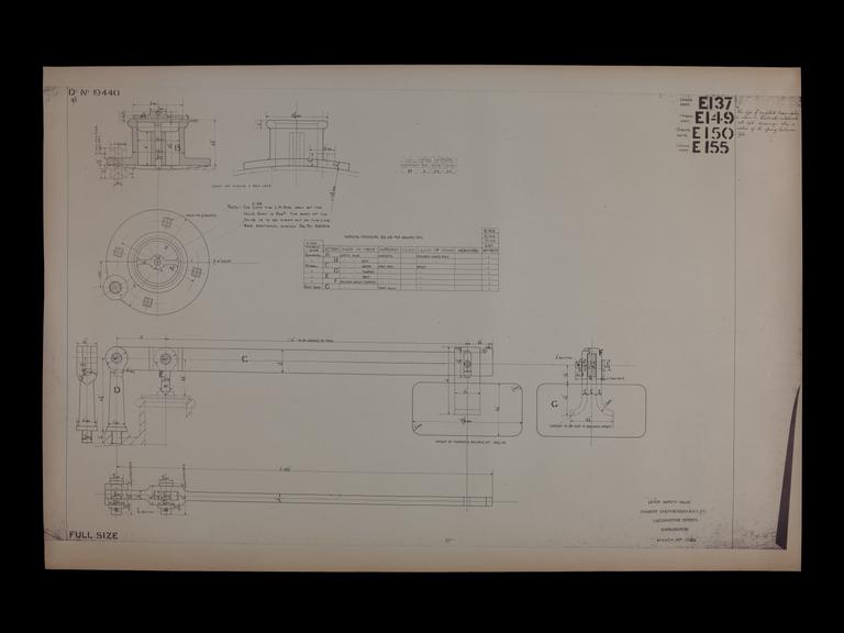 Engineering drawing of Rocket model Lever safety valve