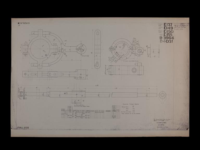 Engineering drawing of Rocket model Reversing: sliding shaft