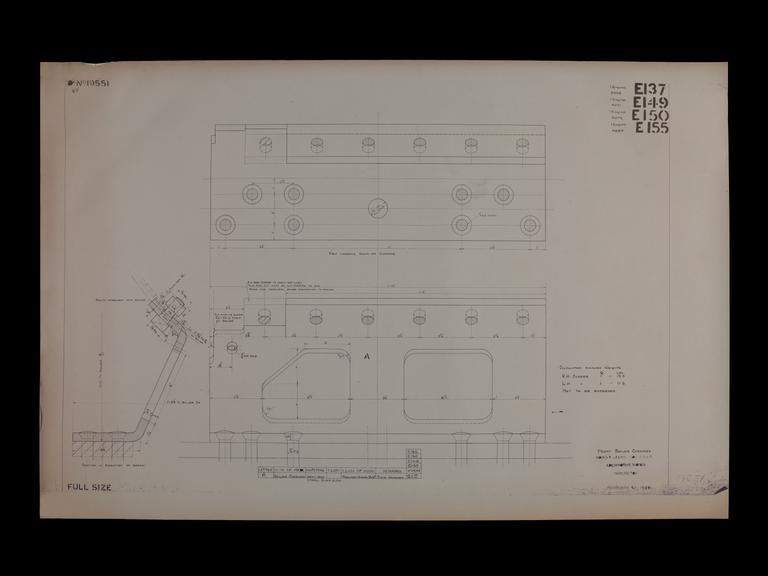 Engineering drawing of Rocket model Front boiler carriers