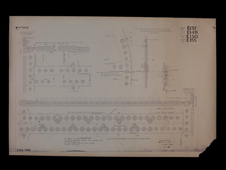 Engineering drawing of Rocket model Boiler riveting