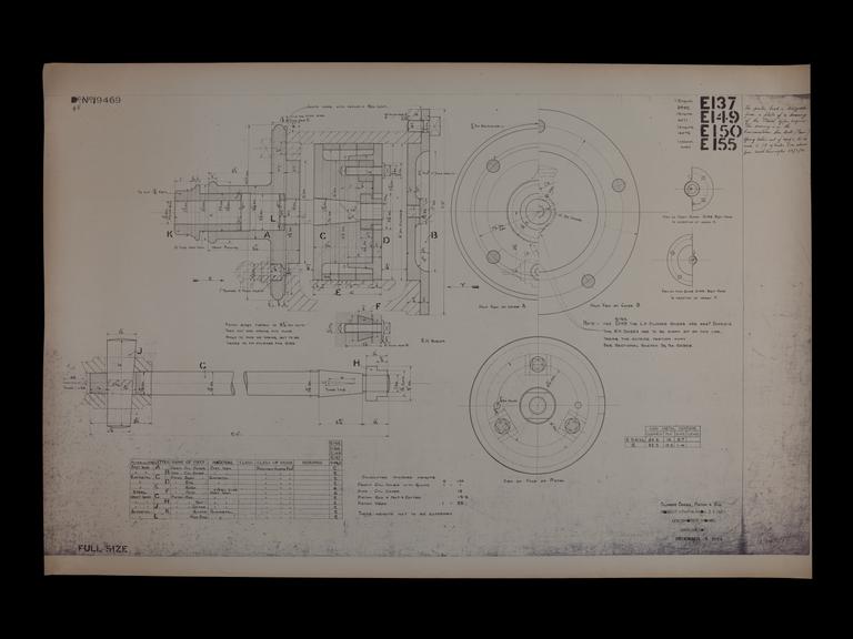 Engineering drawing of Rocket model Cylinder covers