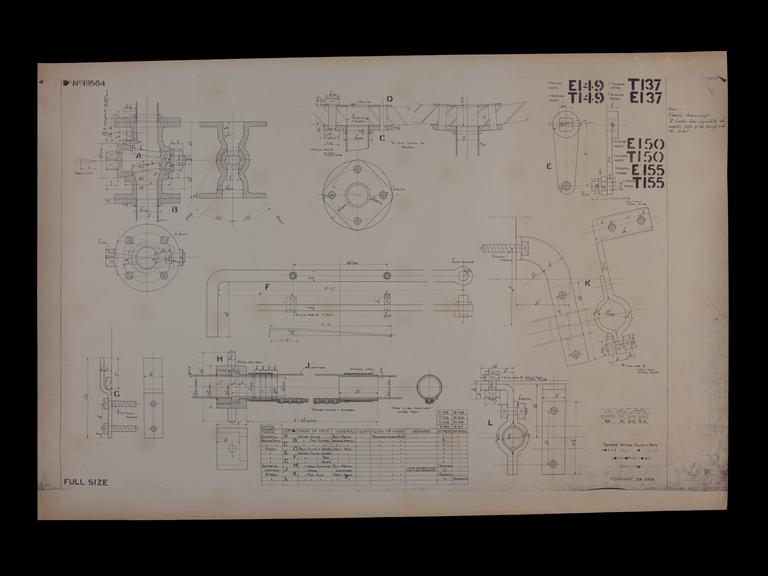 Engineering drawing of Rocket model Tender ware valve and dets