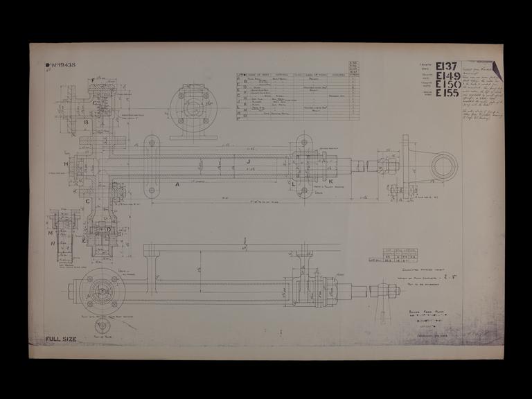 Engineering drawing of Rocket model Boiler feed pump