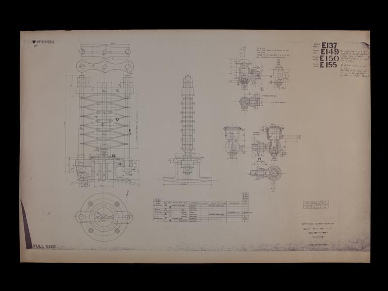 Engineering drawing of Rocket model Safety valve