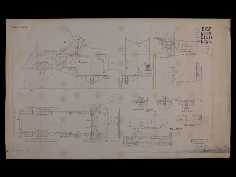 Engineering drawing of Rocket model Frame arrangement and