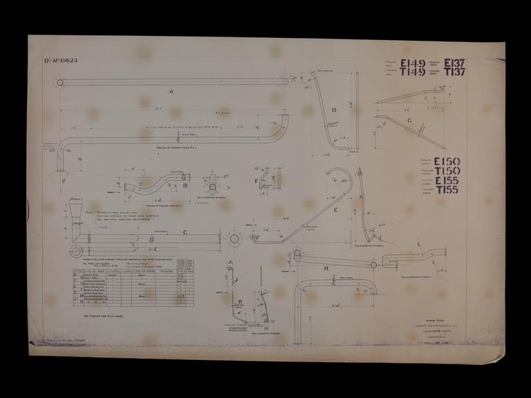 Engineering drawing of Rocket model Copper pipes