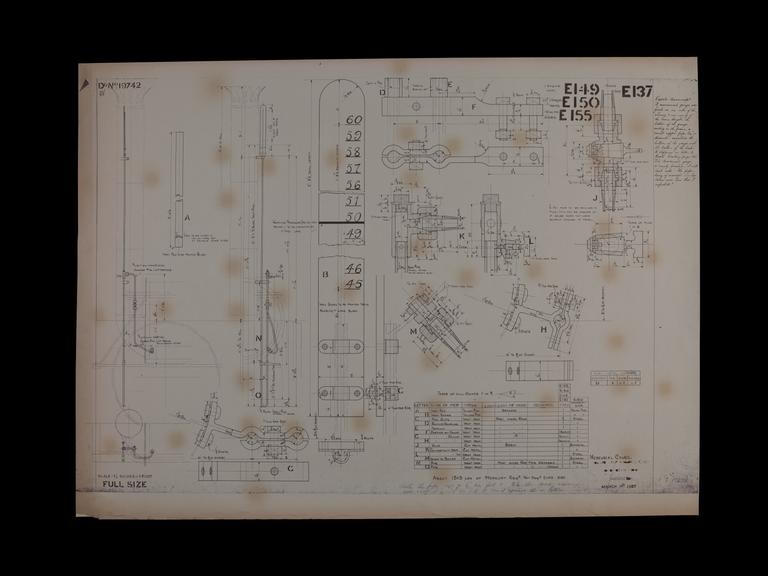 Engineering drawing of Rocket model Mercurial gauge