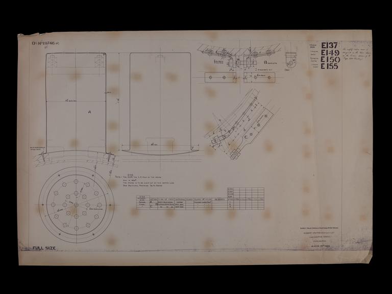 Engineering drawing of Rocket model Safety valve casing and