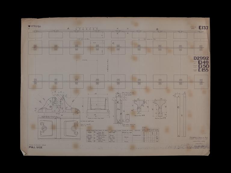 Engineering drawing of Rocket model Arrangement and details of