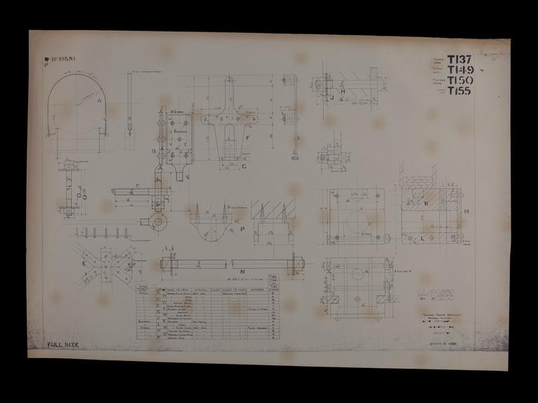 Engineering drawing of Rocket model Tender frame details and