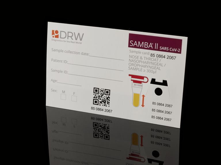Blank sample card (number 8508642067) for SAMBA® II SARS CoV-2