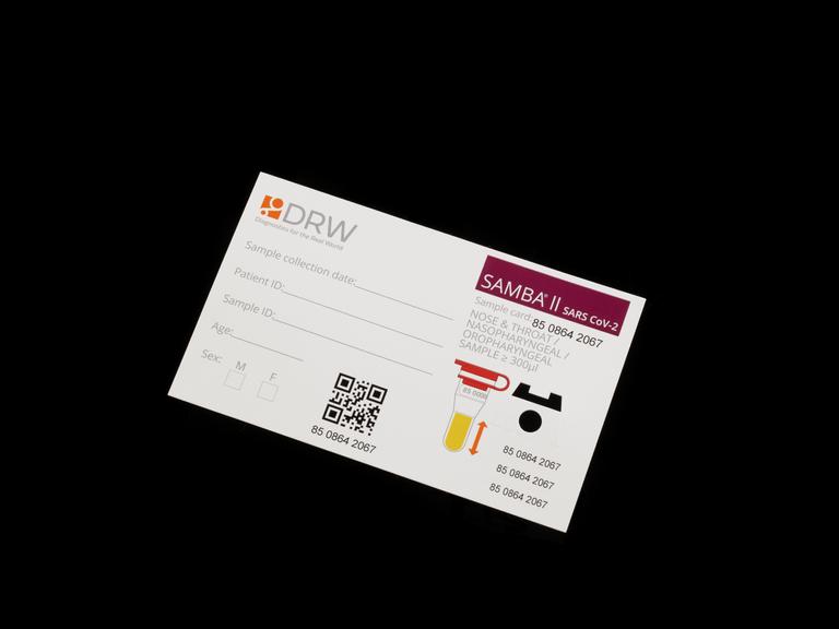 Blank sample card (number 8508642067) for SAMBA® II SARS CoV-2