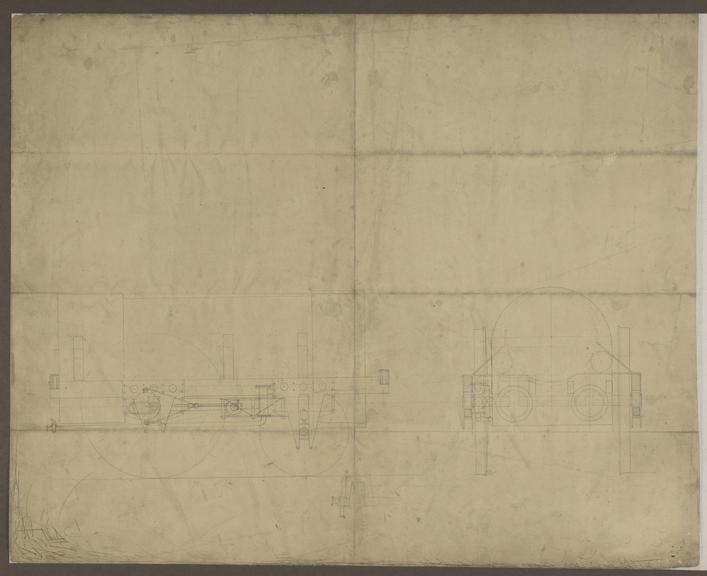 No 10 Liverpool Locomotive, side and end elevations drawing