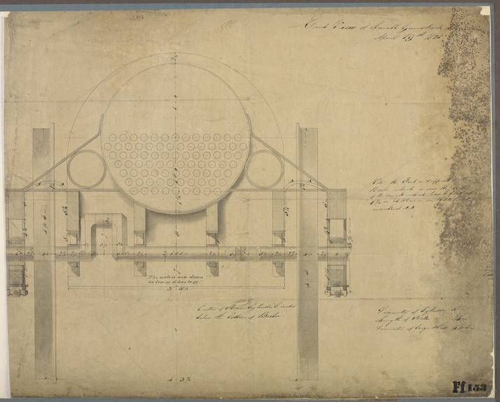 End View of Small Garnskirk (sic) Locomotive drawing