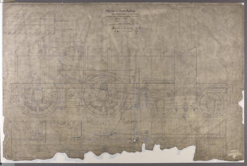 Drawing of Smyrna and Aidin Railway Nos 1201 – 1210