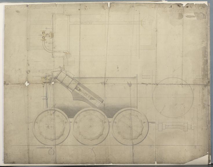 Darlington Engine A drawing. 0-6-0, side inclined