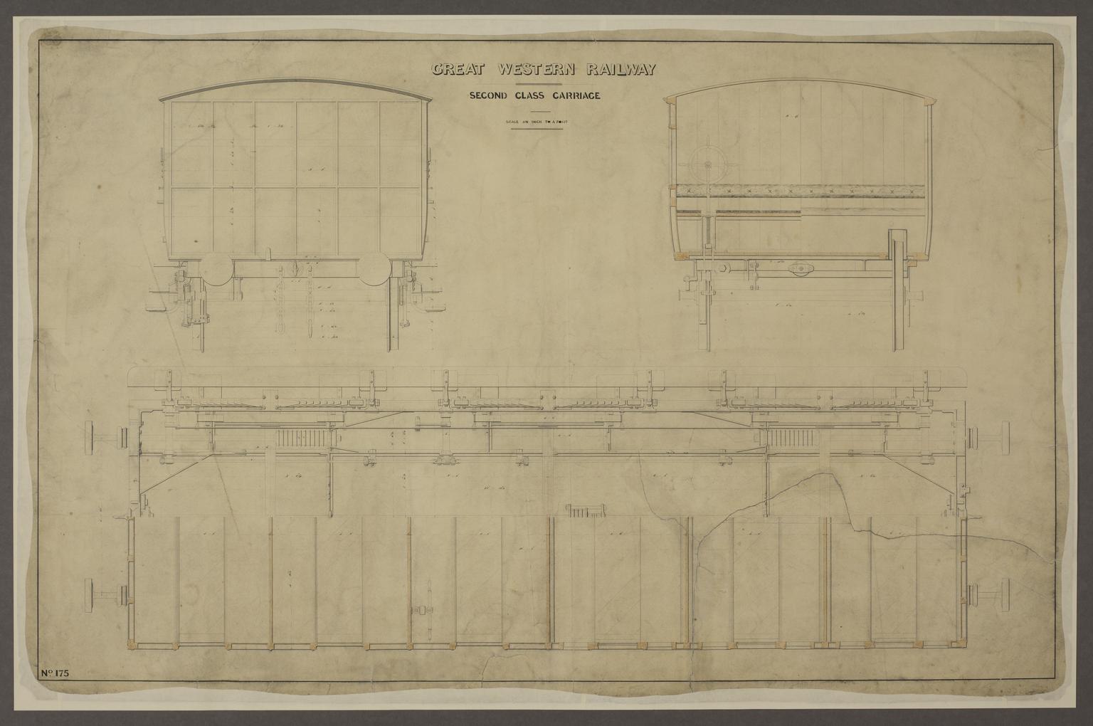 Great Western Railway (GWR) second class carriage drawing | Science ...