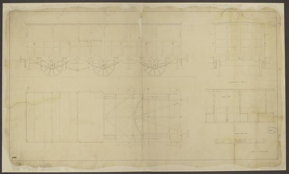 Great Western Railway (GWR) 6-wheeled carriage drawing