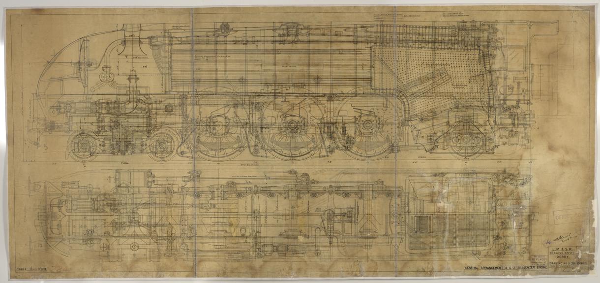 General arrangement drawing of 4-6-2 passenger engine