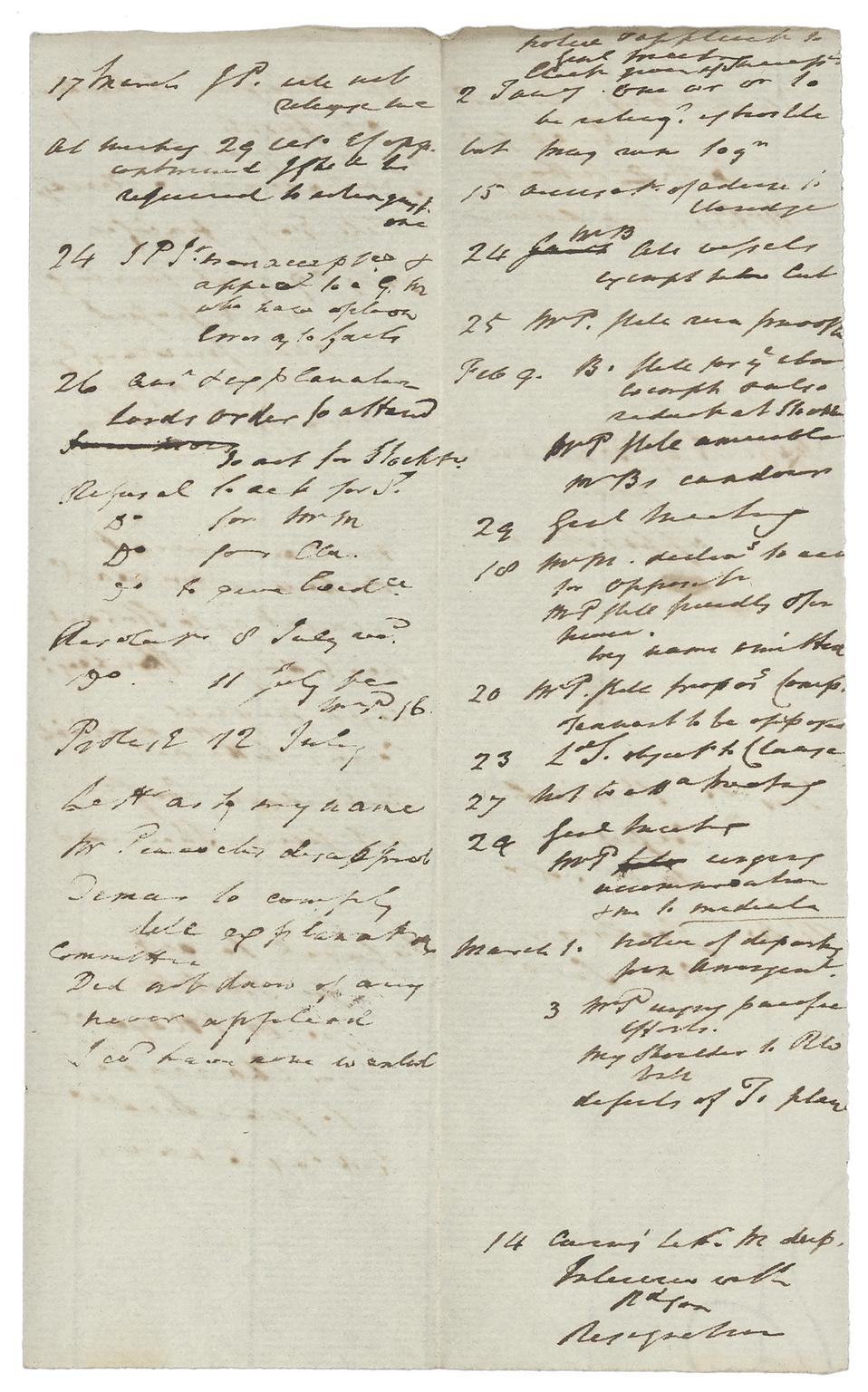 Parlimentary Post Note Note thought to relate to parliamentary opposition and calculation of ...