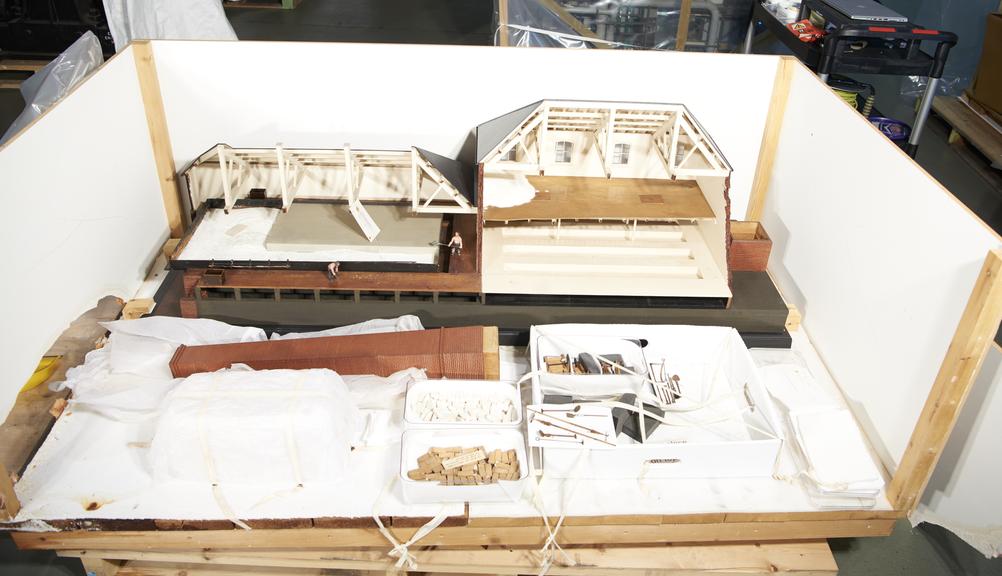 Model of Handed Square Salt Pan, Stove and Room