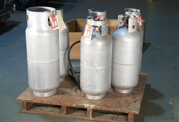 Propane cylinder, for hot-air balloon ‘Daffodil II’ cabin: 1974 world altitude record holder